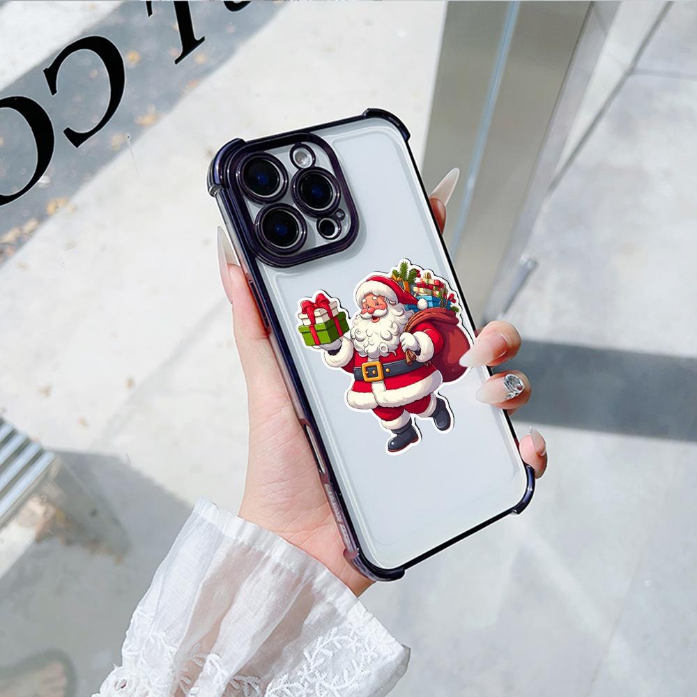 Ae120 Merry Christmas Santa Design Electroplated TPU Phone Cases for Samsung A54 A12 A14 S23 S24 Ultra A55 A15 S20 S21 FE Four Corner Protection Cover
