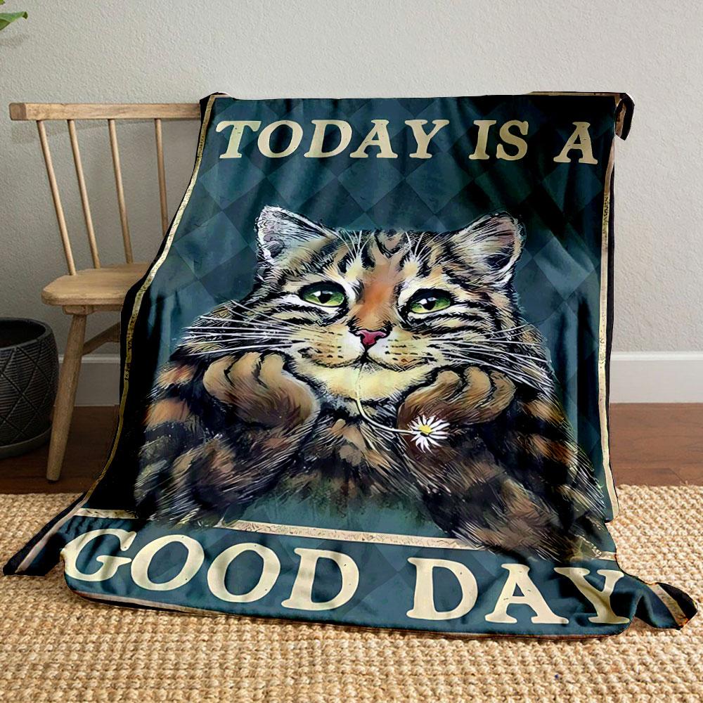 

Cute Cat Daisy Good Day Blanket bedroom Blanket for Livingroom Couch lunch break Soft throw for Friend s festival Gift 80cm x 120cm