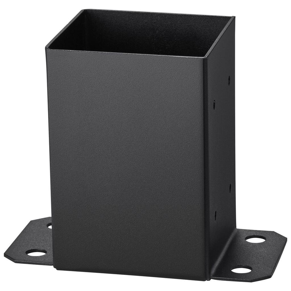 4x4 Post Base 2 Pcs, Inner Size 3.6"x3.6" Post Base Brackets, Heavy Duty Powder-Coated Post Anchor Matte Black Wood Post Brackets for Pavilion Deck