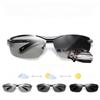 Men Fashion Fit Rimless Sunglasses Photochromic Sun Glasses Color Changing Polarized Fishing Car Driving Yellow Glasses