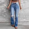 Pantalon en jean taille haute pour femmes