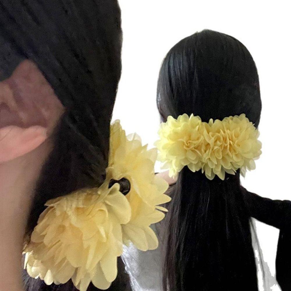 Bohemian Style Shark Clip Elegant Flower Hairgrips Hair Accessories Headwear Summer Vacation