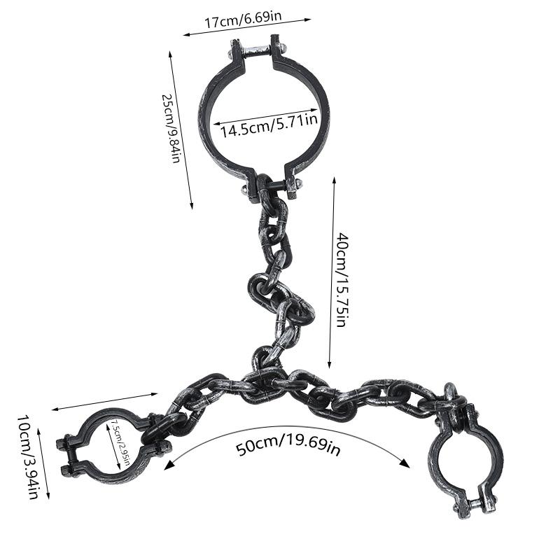 Halloween Party Plastic Chain Horror Props Haunted House Decoration Supplies Prisoner Costume Cosplay Accessories Fake Chains