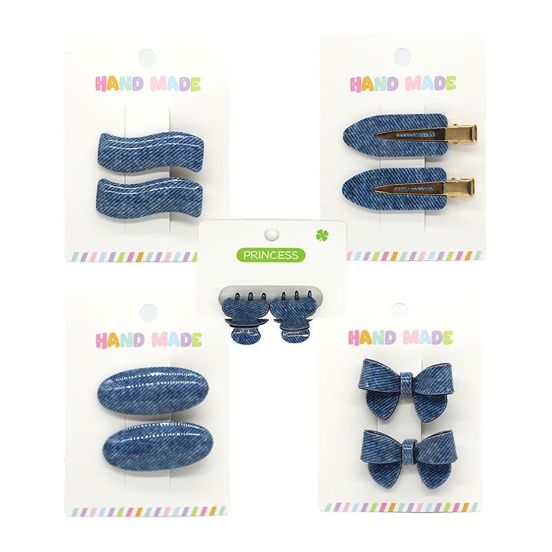 Korean Style Glitter Hair Clips: Seamless Denim Side Bangs Hairpins for Women