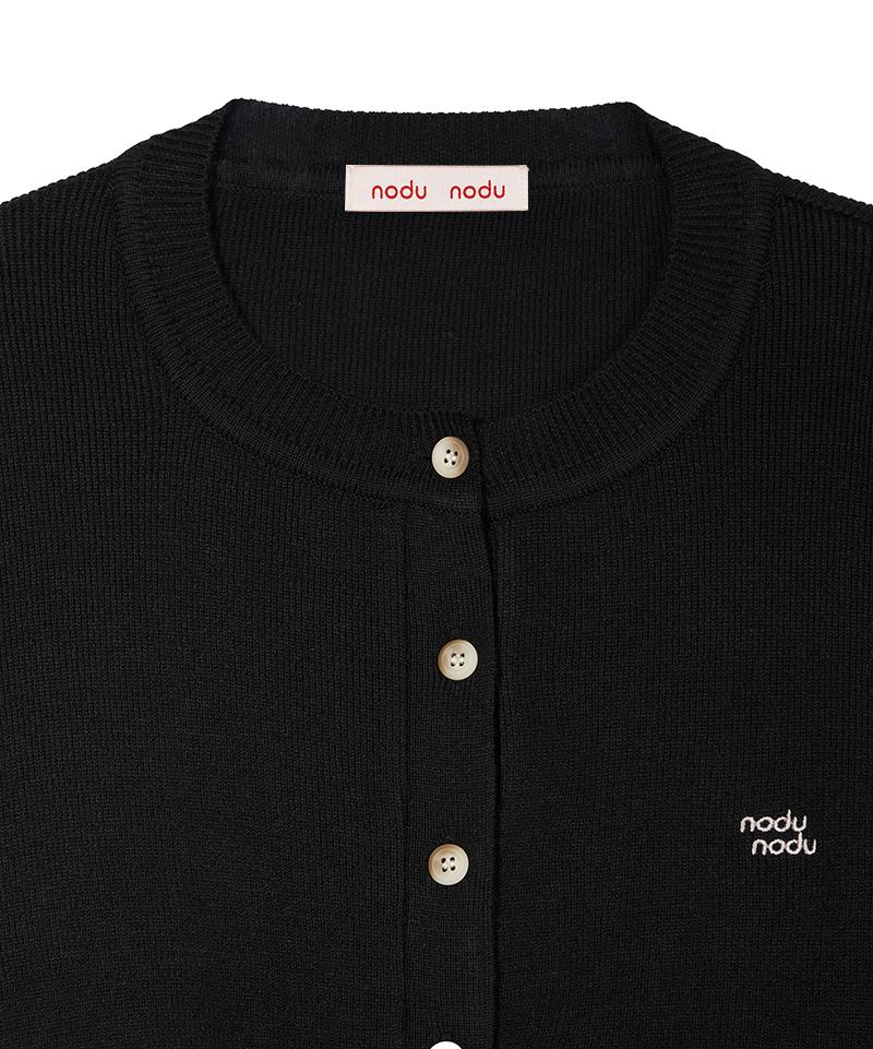 Noduwomen Daily Round Knit Cardigan [ Black ]