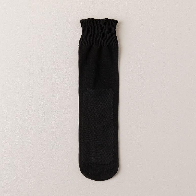 Crystal Short Stockings for Women, Thin and Durable for Spring, Autumn, and Summer, Anti-snag, Black and Flesh-colored, Cotton-soled, Seamless