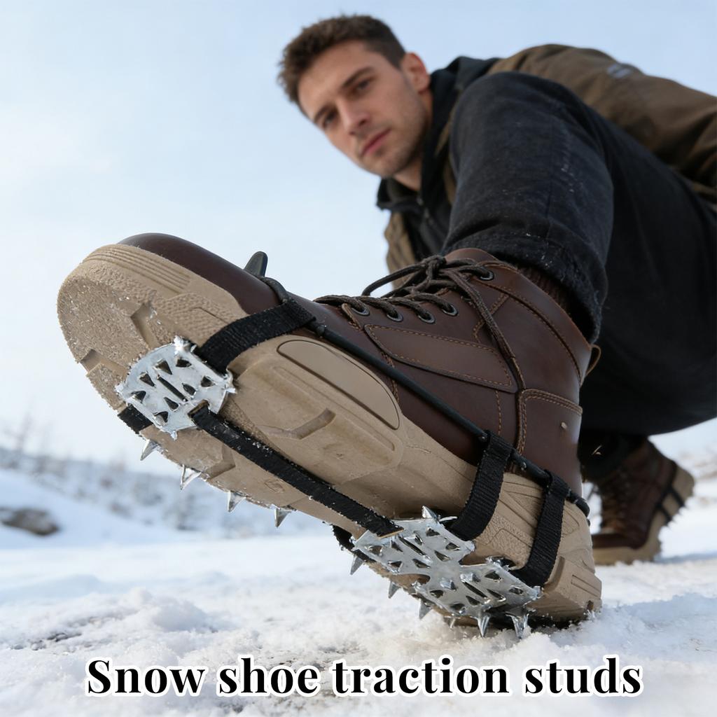 Outdoor-Steigeisen, 24-zahnig -zahnig Edelstahl-Schneeschuhabdeckungen, Bergsteigerschuhspikes, Verbessert - Steigeisen.