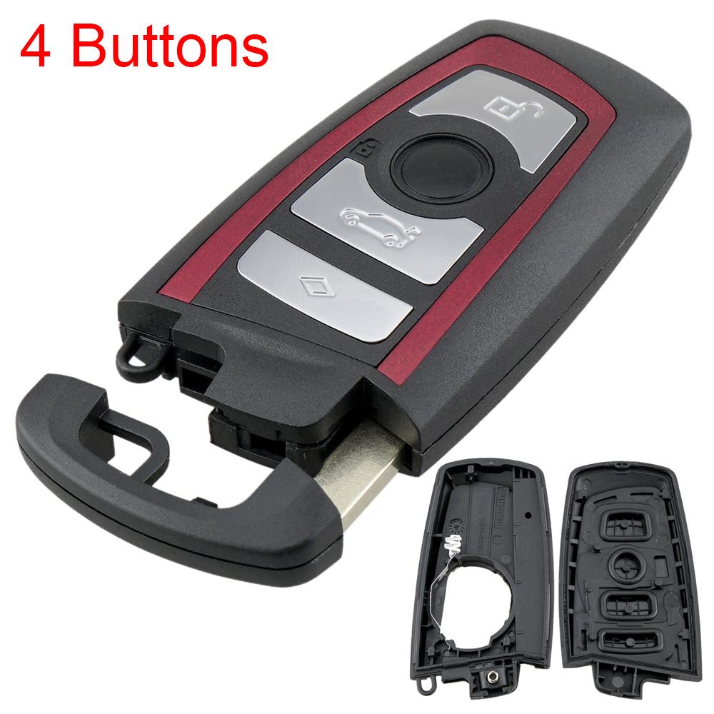 4 Buttons Replacement Smart Key Shell Cover Remote Keyless Case with Uncut Blank Blade Fit for BW F CAS4 5 Series 7 Series