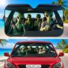 Funny Aliens Driving Sun Visor Aluminum Foil Windshield Sunshade with Reflective UV Protection Heat Insulation Foldable Fit