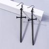 Aihua Gothic Vintage Sword Earrings For Women Man Fashion Punk Rock Party Jewelry Accessories Gift Fantasy Cross Earrings