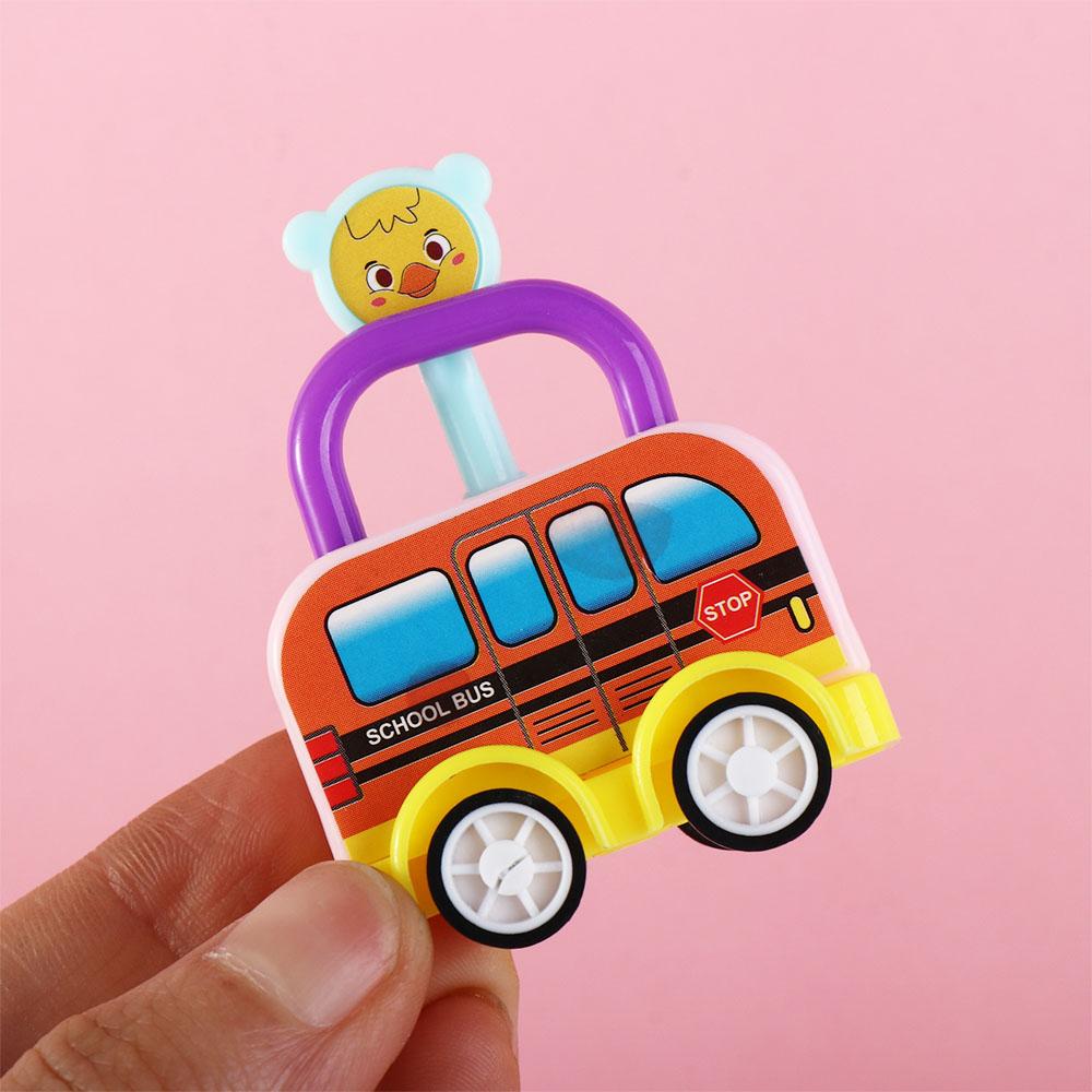 Bus Key Matching Toy Random Color Lock Head Car Cute DIY Puzzle Car Toys  Children