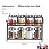 Glass Spice Jars with Double-Layer Storage Rack