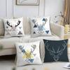 Nordic Style Deer Head Pillow Case Short Plush Print Cushion Cover Square Throw Pillow Covers Sofa Home Decor