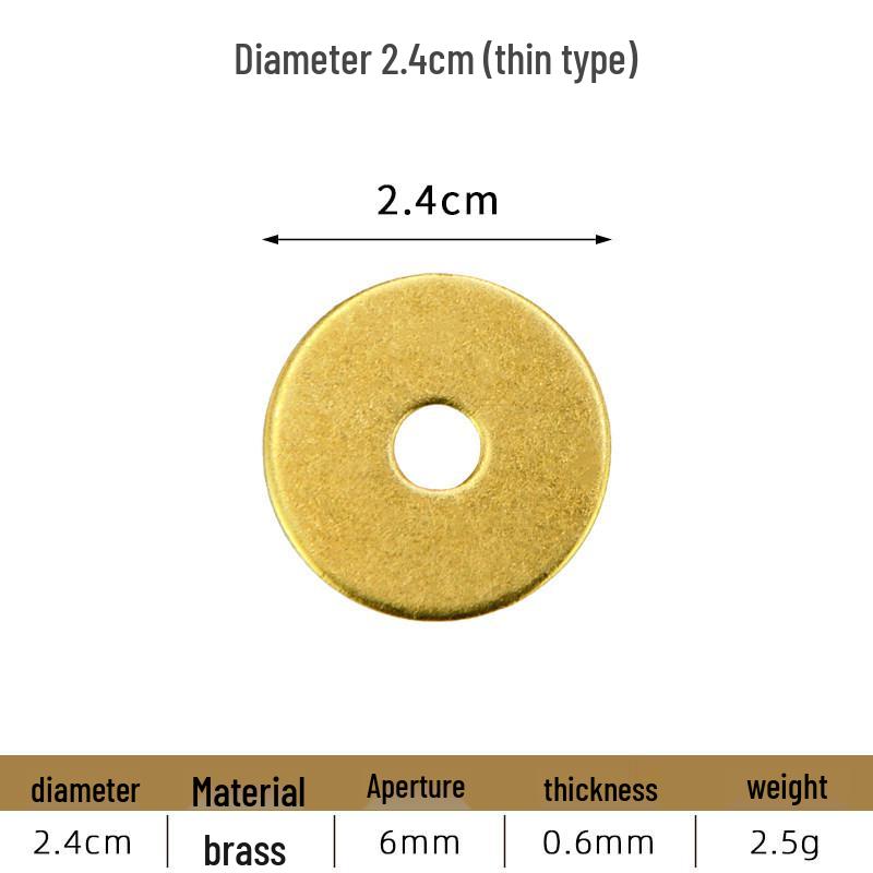 Antique Brass Flat Washer Handle with Base Plate - Classic Copper Furniture Decoration