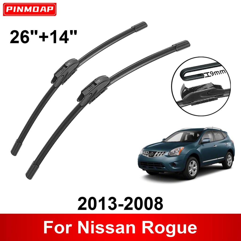 Car Wiper for Nissan Rogue 2013-2008 26" + 14" Front Rear Wiper Blades Brushes Cutter Accessories