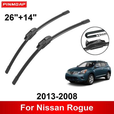 Υαλοκαθαριστήρας Αυτοκινήτου για Nissan Rogue 2013-2008 26" + 14" Μπροστινοί Πίσω Υαλοκαθαριστήρες Βούρτσες Κοπτήρας Αξεσουάρ