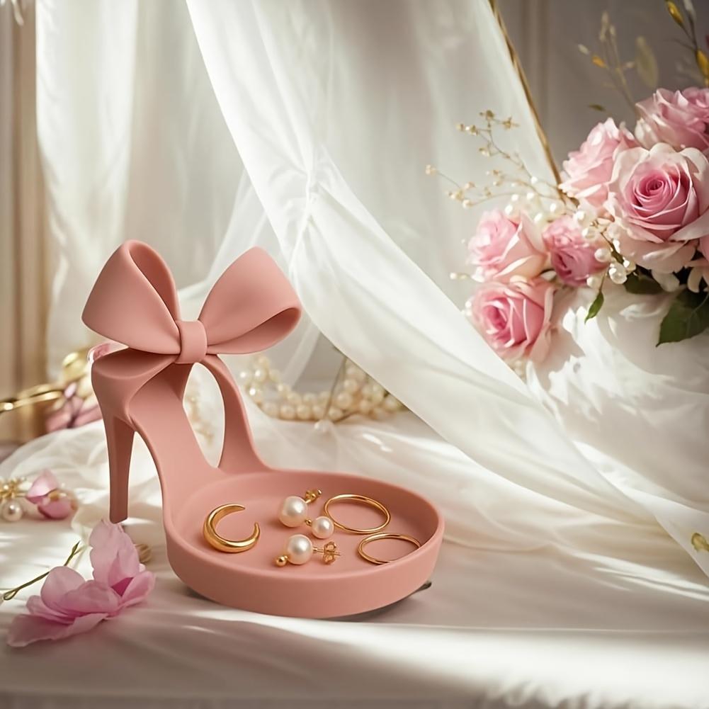 1 High Heel Shoe And Jewelry Rack | Ring Rack And Display Tray, Pink Desktop Storage Box,Jewelry Storage, Decorative Tray