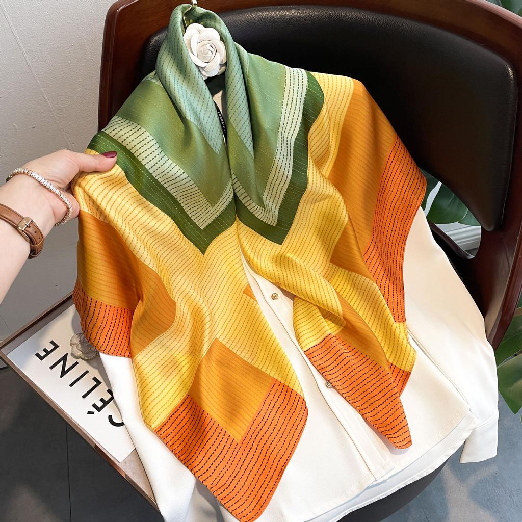 Wysokiej jakości luksusowe jedwabne szale z pałąkiem na głowę szaliki szalik dla kobiet łańcuszek jedwabny szal damski dekoracyjny szal