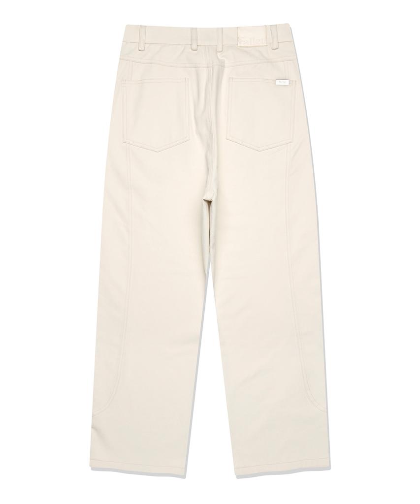 FALLETT Peach Cotton Curved Pants Ivory