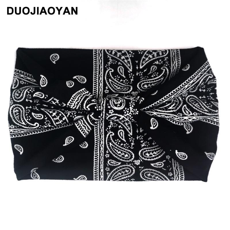 Knot Headband, Color Blocked Pattern Printed Sports Headband, Fashionable Polka Dot Wide Edge Elastic Headband