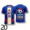 2026 Haiti Flag & Coat of Arms 3D Print Football Jersey, Y2K Style Quick Dry Casual Training T-Shirt for Men Women