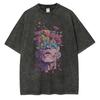 T-shirt with a Pattern of Flowers Sprouting from Human Eyes and Head, Vintage Van Gogh Style Men's Top