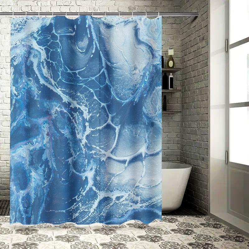 

Blue White Waterfall Shower Curtain Waterproof Bathroom Decor Modern Home Decoration Artistic Wall Hanging W60H190(CM)-1 Pcs