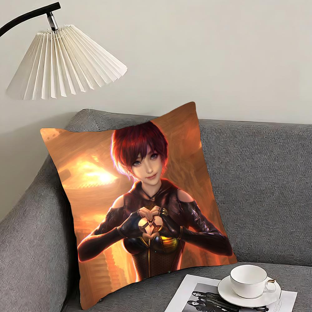 SStellar BladeE Game Cushion Cover Pillowcase Ultra Soft Skin Friendly Fabric Cloud Like Comfort Concealed Zipper