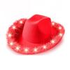 Wide Brim Light Up Western Cowboy Hat Furry Trim Costume Hat LED Cowboy Hat  Performance Costume