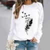 Kadın Baskılı Sweatshirtler Oversize Kış Kadın Günlük Kazaklar Uzun Kollu Üstler Bayan Baskılı Sweatshirt Bluz