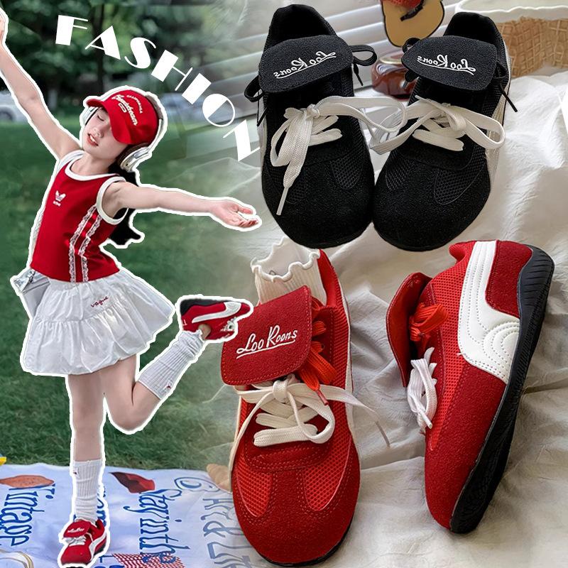 Girls' German training shoes 2025 autumn new mesh breathable sports shoes medium and old children's Forrest Gump shoes children's casual shoes trend