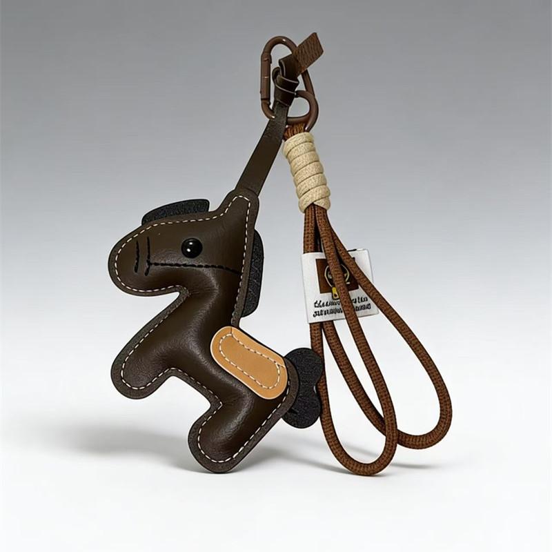 

Cute Leather Pony Bag Charm Fashion Phone Case Pendant Car Keychain for 2026 Year of The Horse, Boho Animal Accessory Gift A1