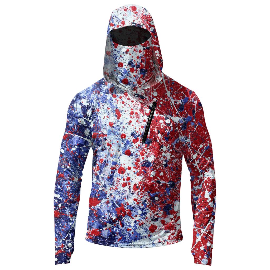 Camiseta Casual con Capucha de Manga Larga para Hombre con Protección Solar