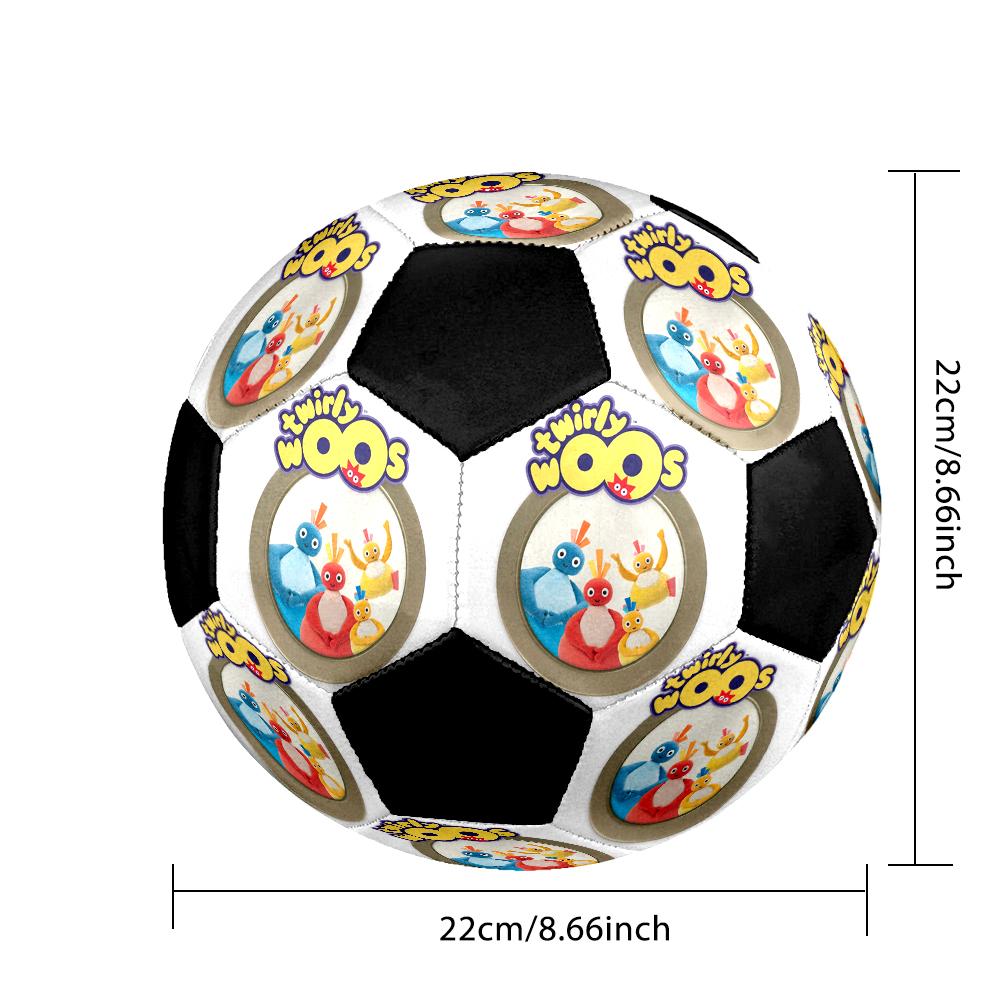 Twirlywoos Indoor Soccer Ball Colorful Machine Stitched PVC Size 5 Team Training Competition Ready Durable High-Bounce Cool Sports Gift