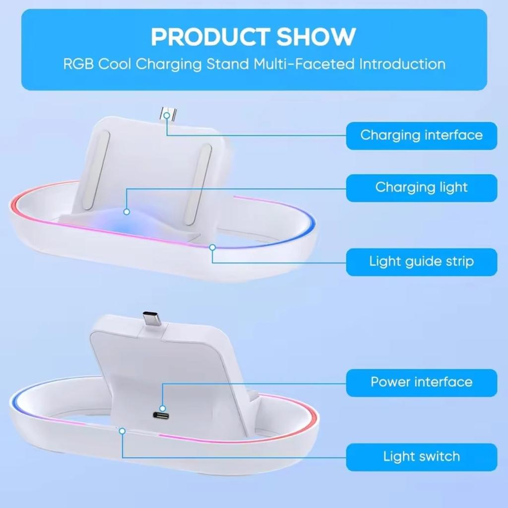 Charging Dock for Sony Play Station PS5 Playstation PS 5 Portal Game Console Stand Gaming Accessories RGB Charger Support Base