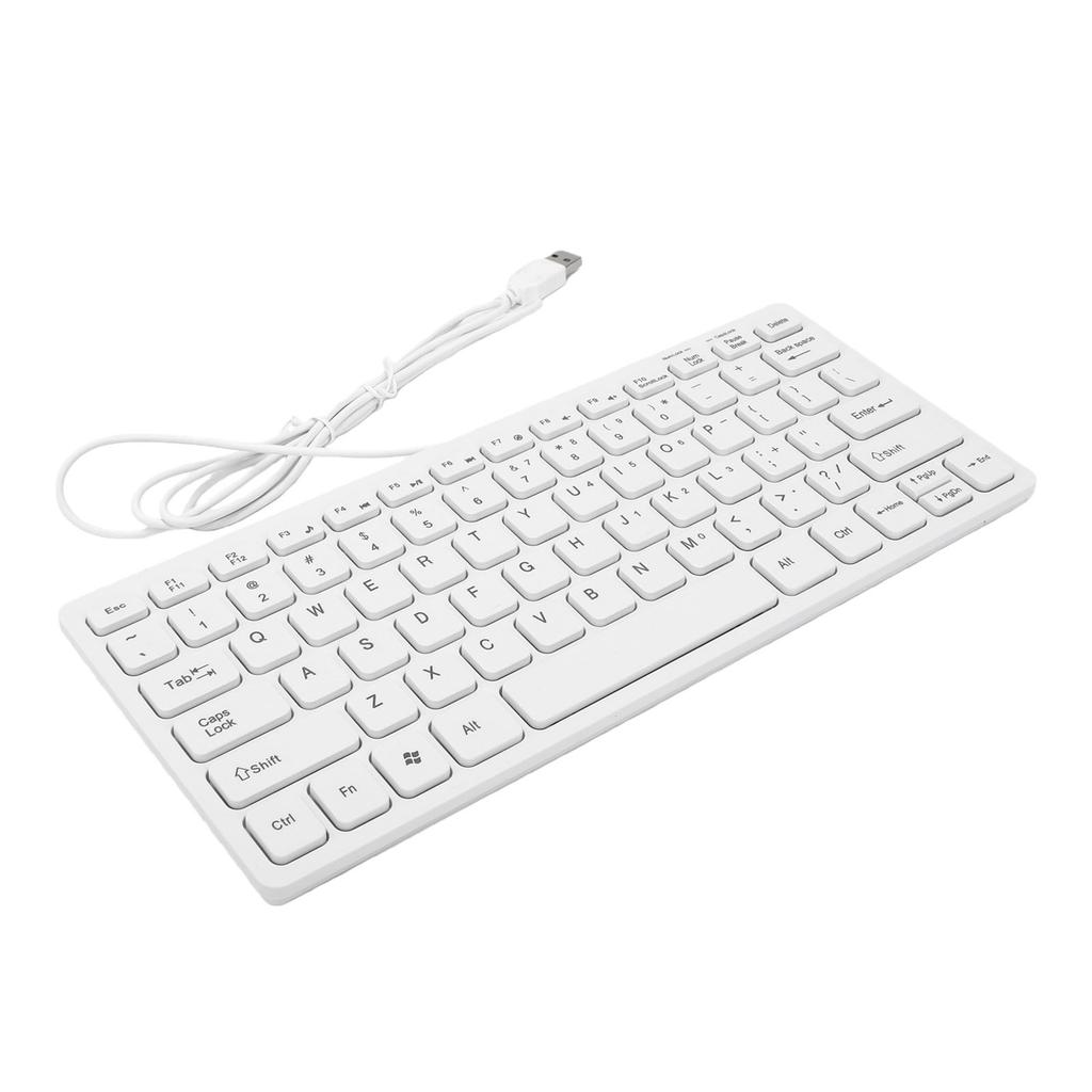 USB-Tastatur mit Kabel 78 Tasten Kompakte leise Tastatur für PC Laptop Tablets Desktop-Computer