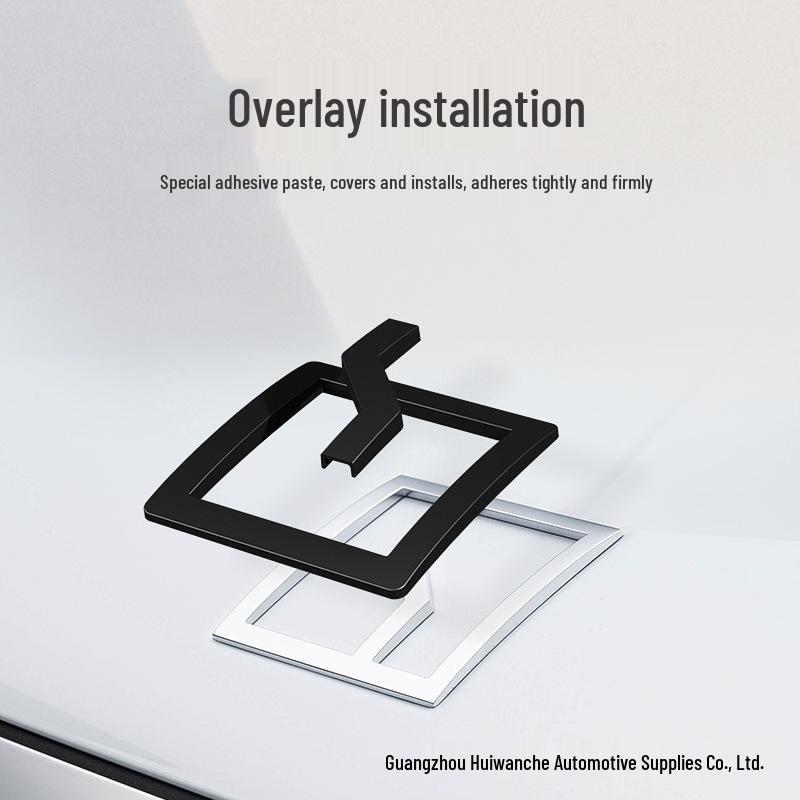 Black Decorative Covers for Zeekr 9X Car Logos - Front & Rear Metal Protection Accessories
