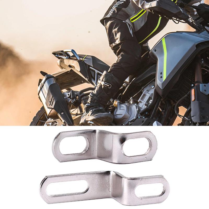 Motorcycle Exhaust Pipe Bracket Motorcycle Rear Header Pipe Stainless Steel Silver Tone Silencer Exhaust Pipes Z Support Stand