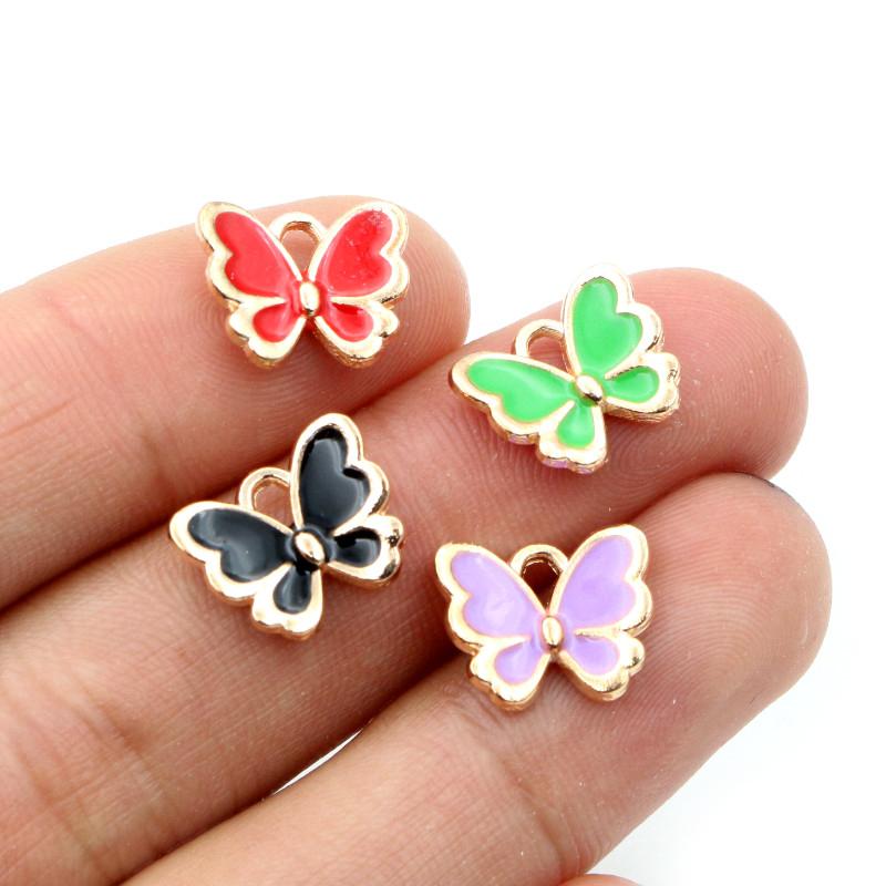 20pcs Small Enamel Butterfly Charms Pendant 10x13mm Alloy DIY Jewelry Making Accessories Findings for Necklace Bracelet Earrings