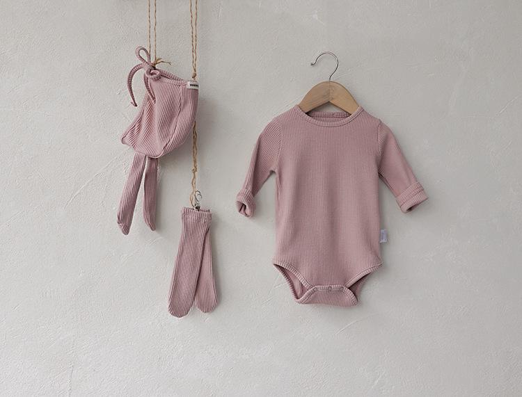 2024 Autumn Korean-Style Cotton Baby Romper Set: Long Sleeve Triangle Onesie for Toddlers