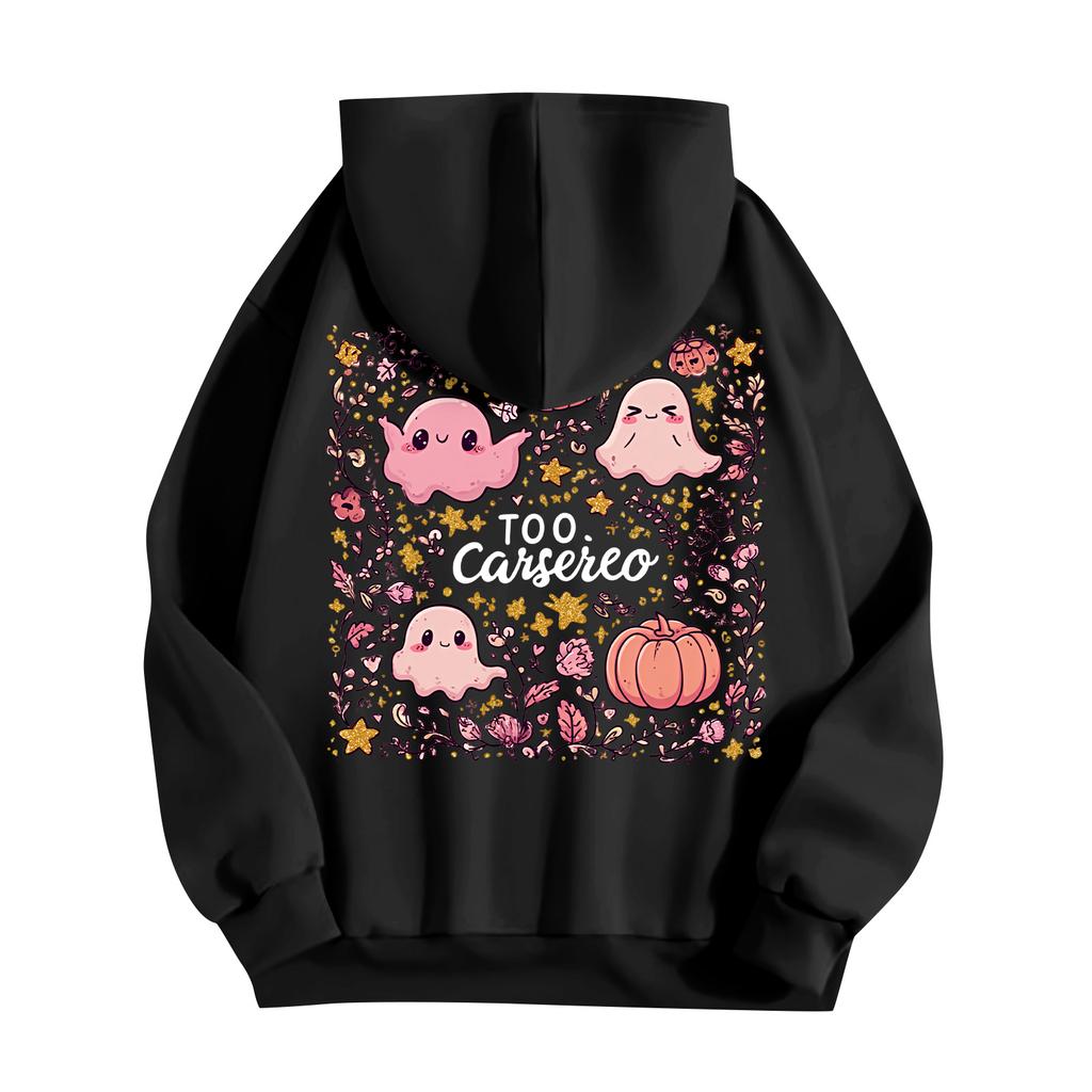 Children's Casual Fashion Halloween Print Long-Sleeved Hooded Sweatshirt