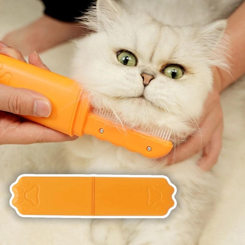 Self Cleaning Pet Hair Removal Comb Foldable Pet Flea Hair Comb Dog Grooming Comb  Cleaning