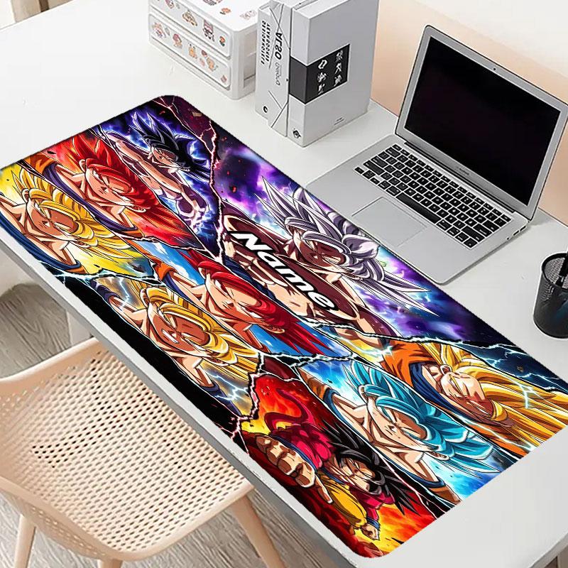 Custom Name Personalized Dragon Ball Z Pattern Mousepad, Laptop PC Desk Mat, Decorative Desk Mat for Home Keyboard Pad Gift