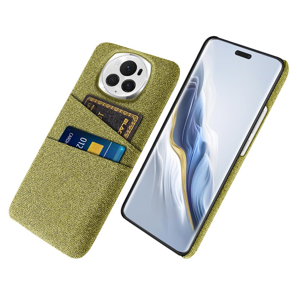 For Honor Magic6 Pro 5G Cloth Texture Phone Case Dual Card Holder PC Cover