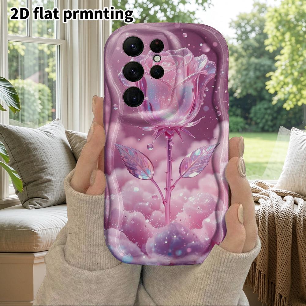 Phone Case: 2D Flat Samsung Galaxy A34 A35 M05 M06 S20 S22 S21 FE Plus 5G Protective Case, Couple Style, Crystal Rose, Christmas and Halloween Gift