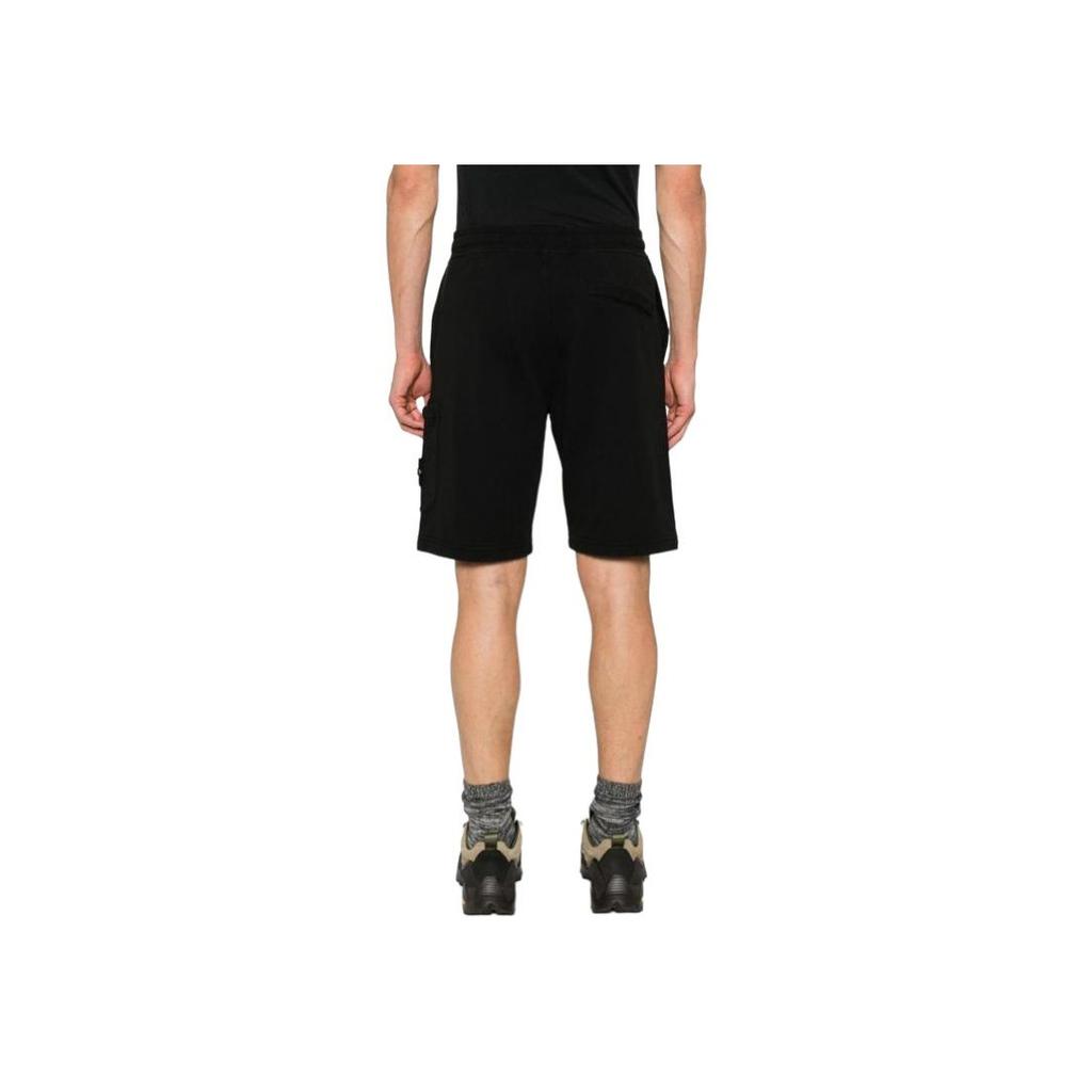 STONE ISLAND Compass Patch Mid Waist Drawstring Casual Shorts Men Shorts Black K1S156200012S0051-V0029