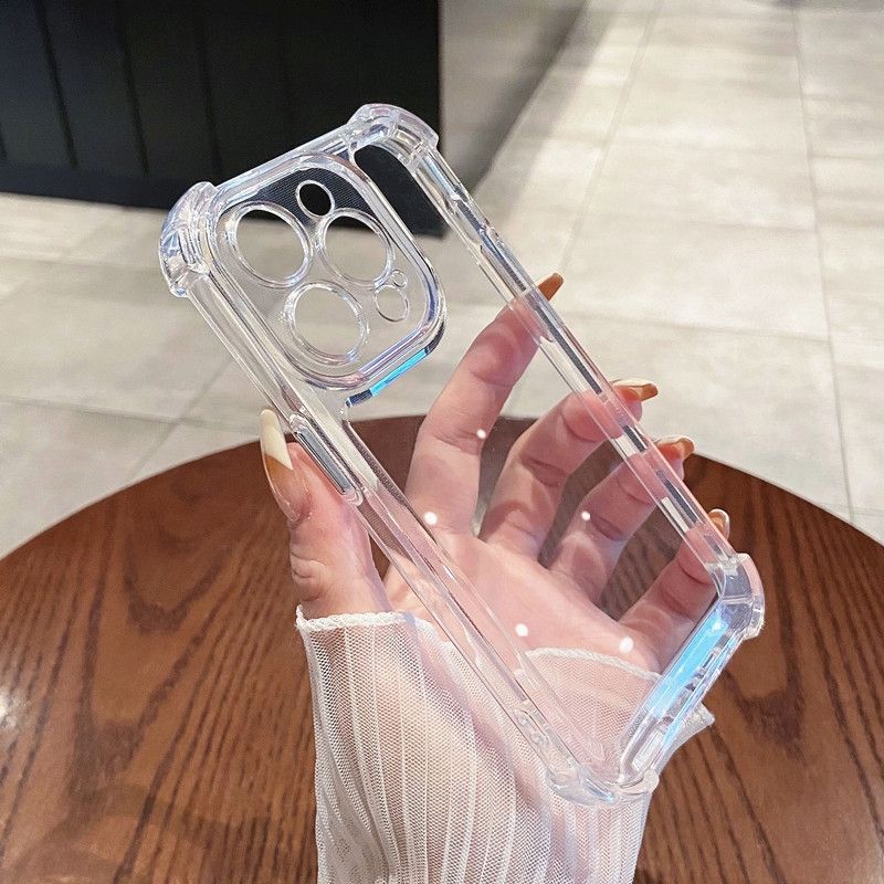 

Минималистичный силиконовый чехол-подушка безопасности для Apple iPhone 13 iPhone 15 Pro Transparent shell of ordinary airbag