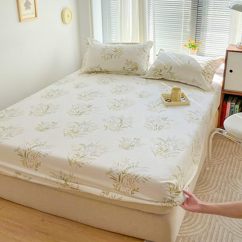 Single Double Bed 1pc Fitted Sheet Mattress Cover Super Soft Microfiber Bed Sheet (Without Pillowcase)