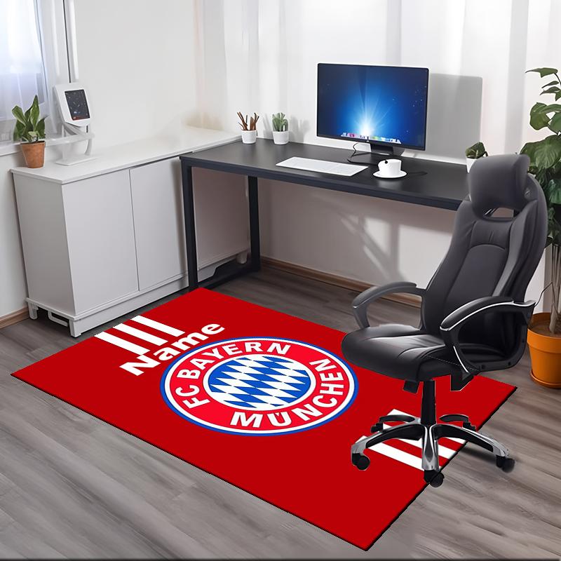 Custom Name FC Bayern München Printed Carpet, for Office Chair Living Room Bedroom Kitchen Room Decor Gifts.