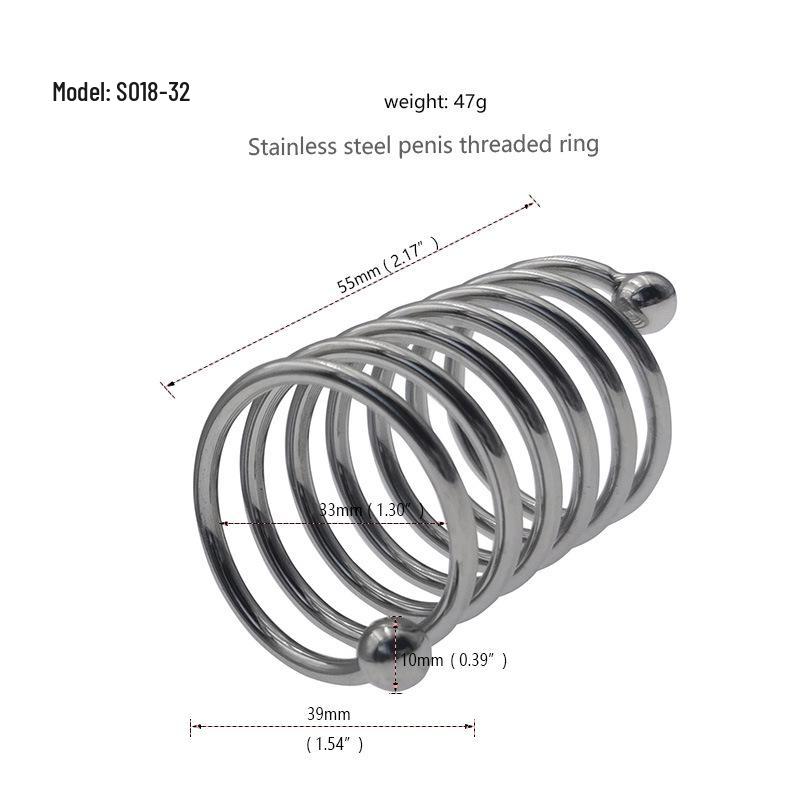 Inel Cock & Cage Dilator din Oțel Inoxidabil Jucărie pentru Plăcere și Preliminarii